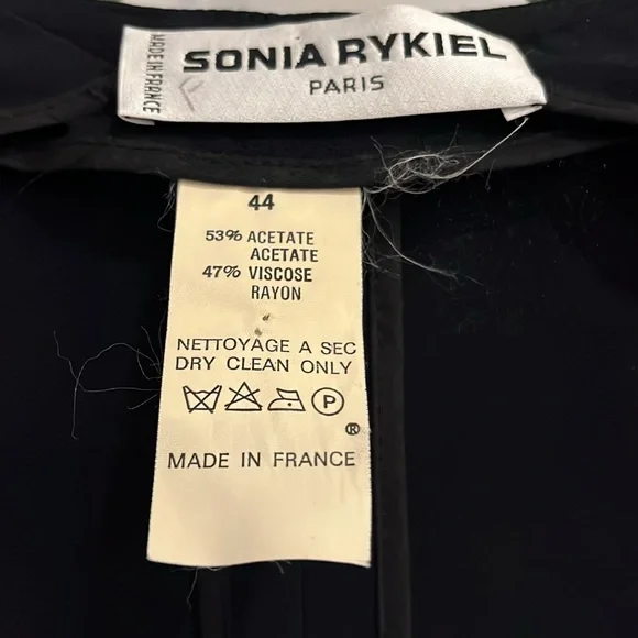 Sonia Rykiel V-neck Button Down Black Button Detail Blazer Women Size 44
